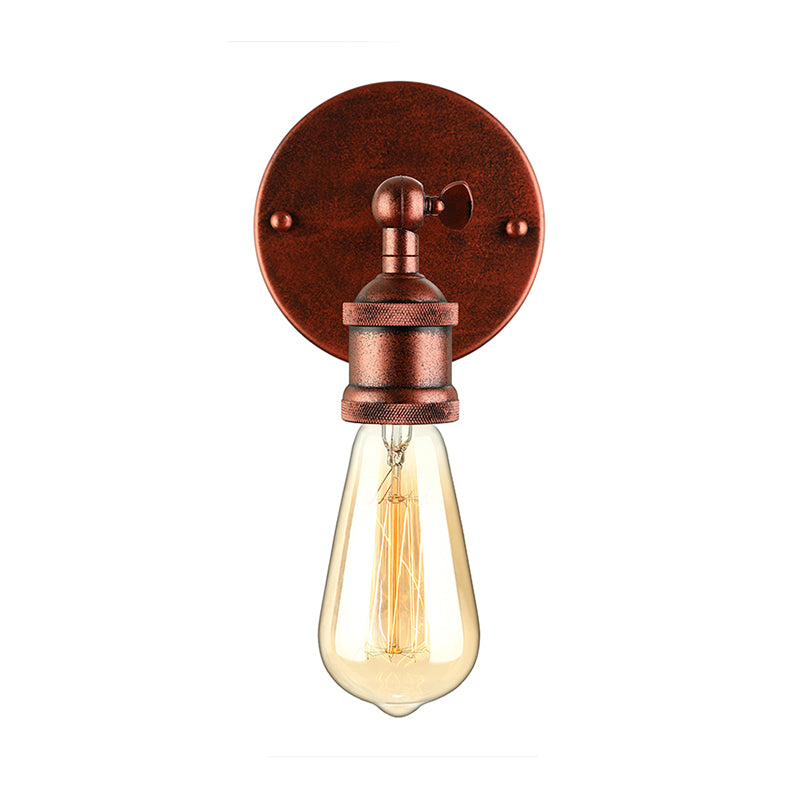 Frendorf | Schwarz/Messing-Finish 1 Kopf Wandlampe Industrieller Metall Mini Wandleuchte mit Nackte Glühbirne für Schlafzimmer
