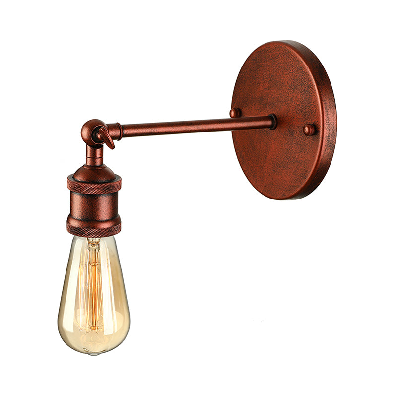 Frendorf | Schwarz/Messing-Finish 1 Kopf Wandlampe Industrieller Metall Mini Wandleuchte mit Nackte Glühbirne für Schlafzimmer