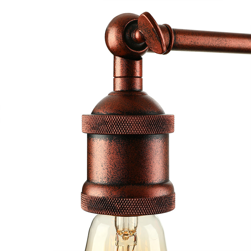 Frendorf | Schwarz/Messing-Finish 1 Kopf Wandlampe Industrieller Metall Mini Wandleuchte mit Nackte Glühbirne für Schlafzimmer