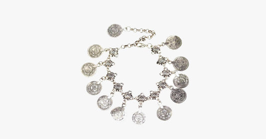 Frendorf | Bohemian Quaste Metallmünzen Fußkette