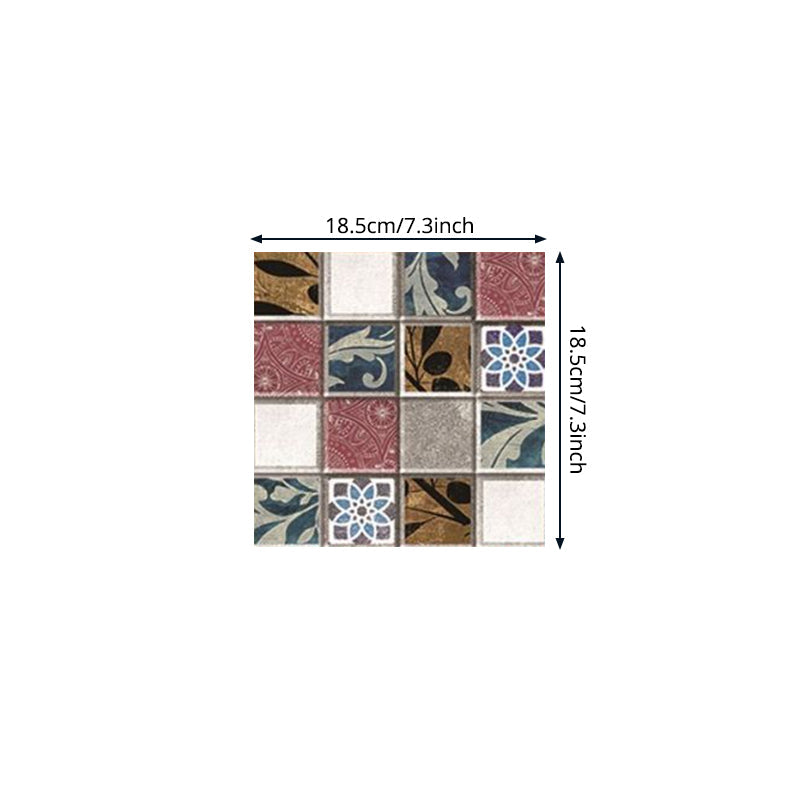 Frendorf | Bohemia Abstrakt Mosaikfliesen Tapeten Rot-Gelb-Blau Abziehbare Wandkunst für Badezimmer