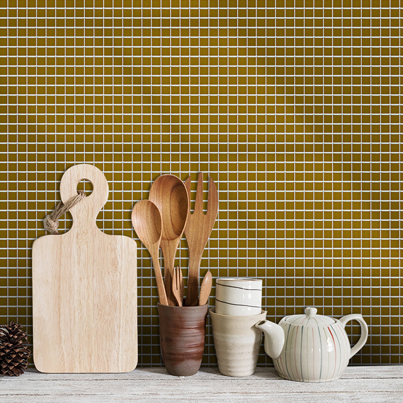 Frendorf | Effen kleur grid tegels behang zelfklevend moderne keuken wandbedekking (25 stuks)