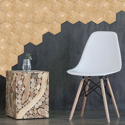 PVC Aufkleber Tapete Paneel Moderner Marmor Look Wandverkleidung in Gelb für Akzentwand