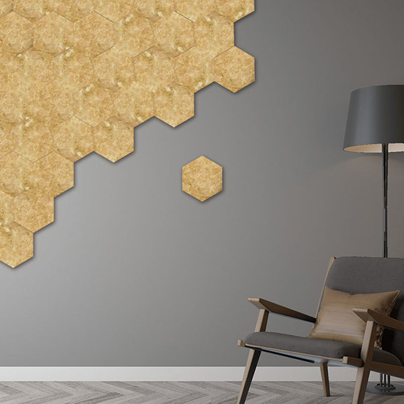 PVC Aufkleber Tapete Paneel Moderner Marmor Look Wandverkleidung in Gelb für Akzentwand