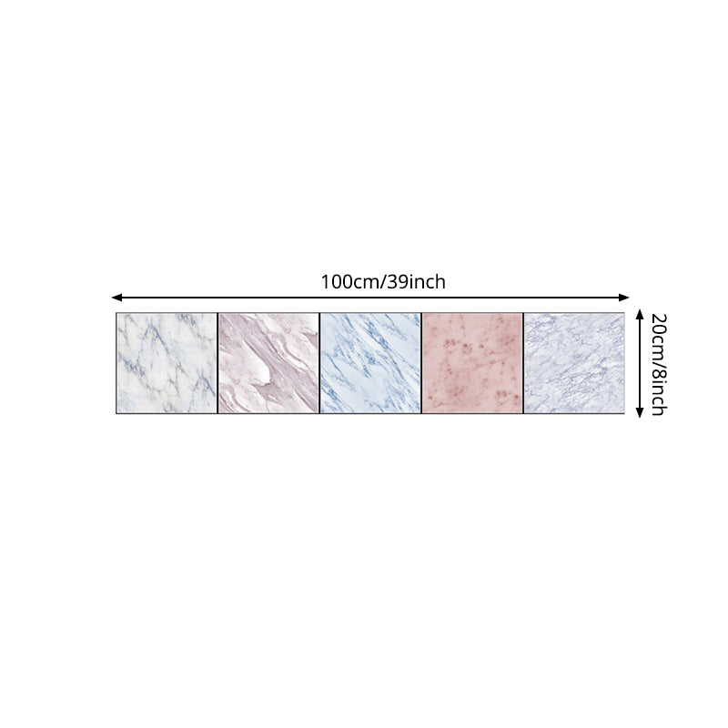 Pink-Blaue Marmor Tapetenpaneele Quadratische Fliesen Moderne Abziehbare Wandverkleidung für die Küche