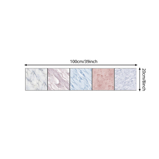 Pink-Blaue Marmor Tapetenpaneele Quadratische Fliesen Moderne Abziehbare Wandverkleidung für die Küche