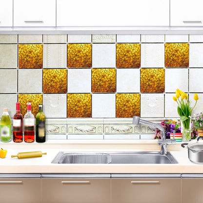 Frendorf | Gold Crackle Look Wallpaper Panel Set Pick Up Sticks Modern Kitchen Wandbekleding