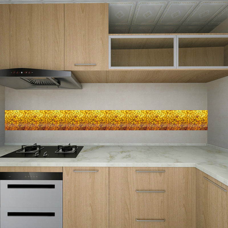 Frendorf | Gold Crackle Look Wallpaper Panel Set Pick Up Sticks Modern Kitchen Wandbekleding