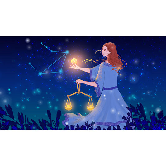 Frendorf | Blauwe Weegschaal Constelatie Muur Decal Fee Kinderen Art Waterdichte Wanddecoratie