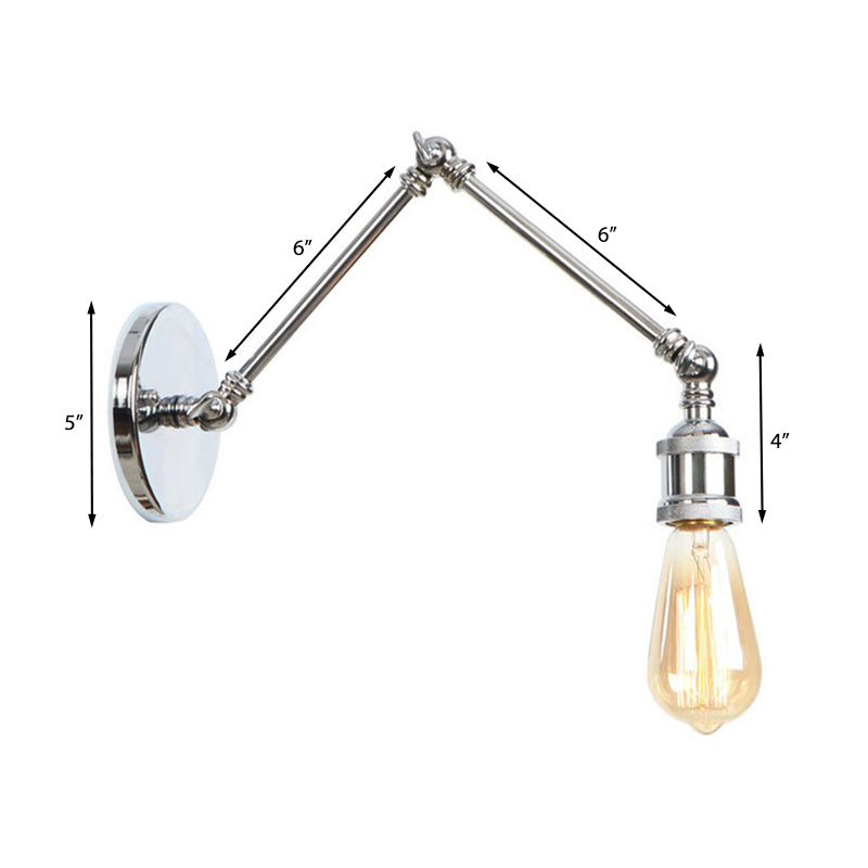 Frendorf | 1 Licht Swing Arm Wandleuchte Licht Industriell Schwarz/Messing Metall Wandleuchtenarmatur für Badezimmer