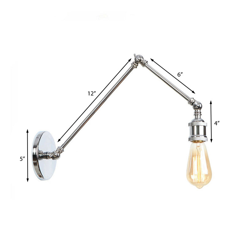 Frendorf | 1 Licht Swing Arm Wandleuchte Licht Industriell Schwarz/Messing Metall Wandleuchtenarmatur für Badezimmer