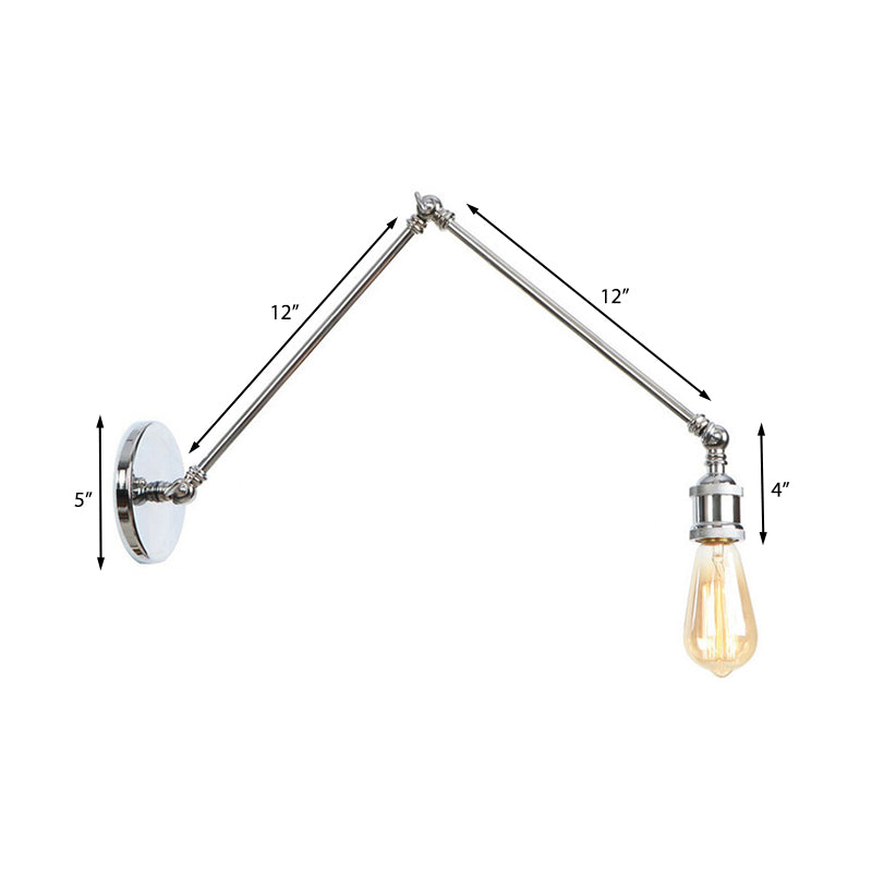 Frendorf | 1 Licht Swing Arm Wandleuchte Licht Industriell Schwarz/Messing Metall Wandleuchtenarmatur für Badezimmer