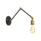 Frendorf | 1 Licht Swing Arm Wandleuchte Licht Industriell Schwarz/Messing Metall Wandleuchtenarmatur für Badezimmer