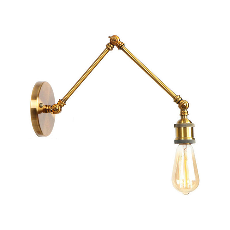 Frendorf | 1 Licht Swing Arm Wandleuchte Licht Industriell Schwarz/Messing Metall Wandleuchtenarmatur für Badezimmer