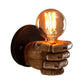 Frendorf | 1 Kopf Wandlampe mit Rechts/Links Hand Schirm Holz Industriellen Stil Wohnzimmer Wandleuchte in Braun