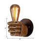 Frendorf | 1 Kopf Wandlampe mit Rechts/Links Hand Schirm Holz Industriellen Stil Wohnzimmer Wandleuchte in Braun