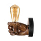Frendorf | 1 Kopf Wandlampe mit Rechts/Links Hand Schirm Holz Industriellen Stil Wohnzimmer Wandleuchte in Braun