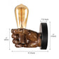 Frendorf | 1 Kopf Wandlampe mit Rechts/Links Hand Schirm Holz Industriellen Stil Wohnzimmer Wandleuchte in Braun