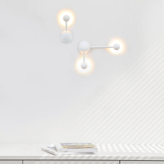 Frendorf | 1/2 Lichter Schlafzimmer Wandleuchte mit molekularem Acrylschirm Weiße Lesewandleuchte in Warm/Weiß Licht