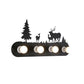 Frendorf | Lodge Open Bulb Wandlamp met Elkhert/Paard/Schaap/Berg/Windmolen/Boom Ontwerp 4 Gloeilampen Metalen Wandlamp in Zwart voor Binnen