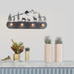 Frendorf | Lodge Open Bulb Wandlamp met Elkhert/Paard/Schaap/Berg/Windmolen/Boom Ontwerp 4 Gloeilampen Metalen Wandlamp in Zwart voor Binnen