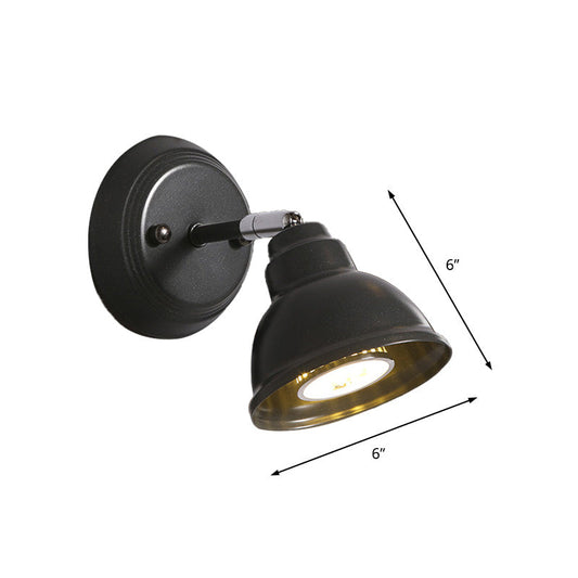 Frendorf | Mini Gekatapulteerde Metalen Wandlamp Vintage 1 Licht Corridor Rotatiebare Wandlamp Fixture in Zwart