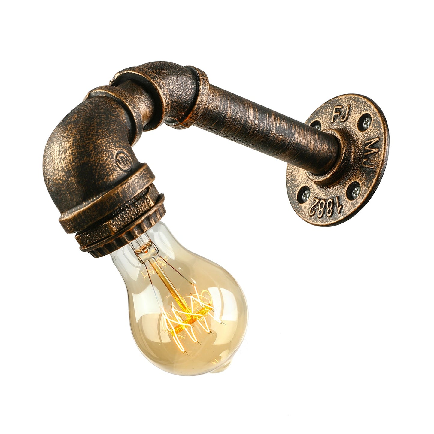 Frendorf | Gietijzeren bronzen wandlamp met waterpijp 1 licht industriële mini wandlampverlichting