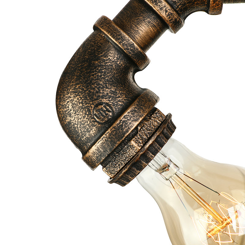 Frendorf | Gietijzeren bronzen wandlamp met waterpijp 1 licht industriële mini wandlampverlichting