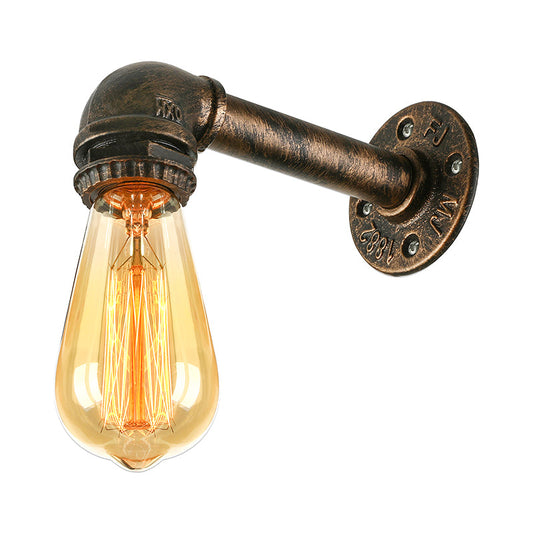 Frendorf | Gietijzeren bronzen wandlamp met waterpijp 1 licht industriële mini wandlampverlichting