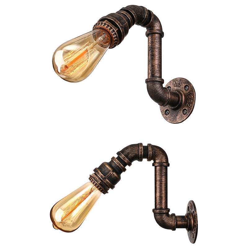 Frendorf | Gietijzeren bronzen wandlamp met waterpijp 1 licht industriële mini wandlampverlichting