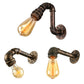 Frendorf | Gietijzeren bronzen wandlamp met waterpijp 1 licht industriële mini wandlampverlichting