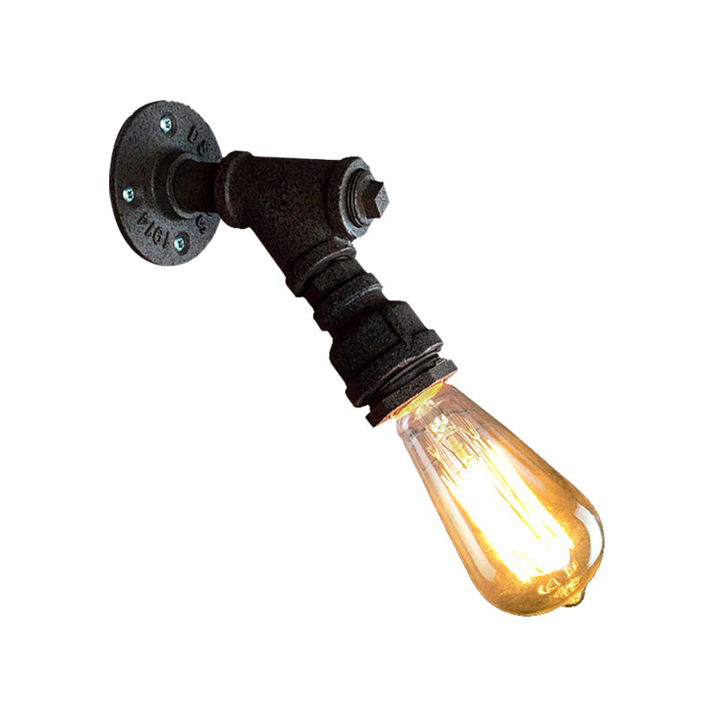 Frendorf | 1 Kopf Wand Licht Sconce Antik Stylisch Gepiped Metall Mini Sconce Beleuchtung Fixture in Rost/Schwarz für Restaurant