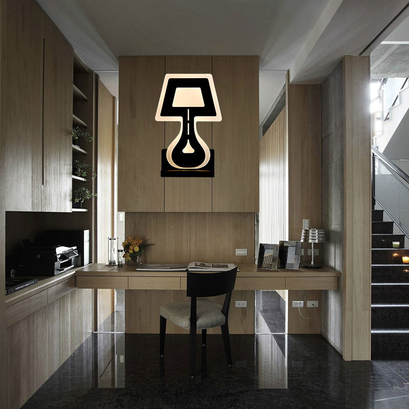 Frendorf | Moderne LED Wandlamp met Acrylschaduw Zwart/Wit Bureau Lamp Vormen Wandverlichting in Warm/Wit Licht