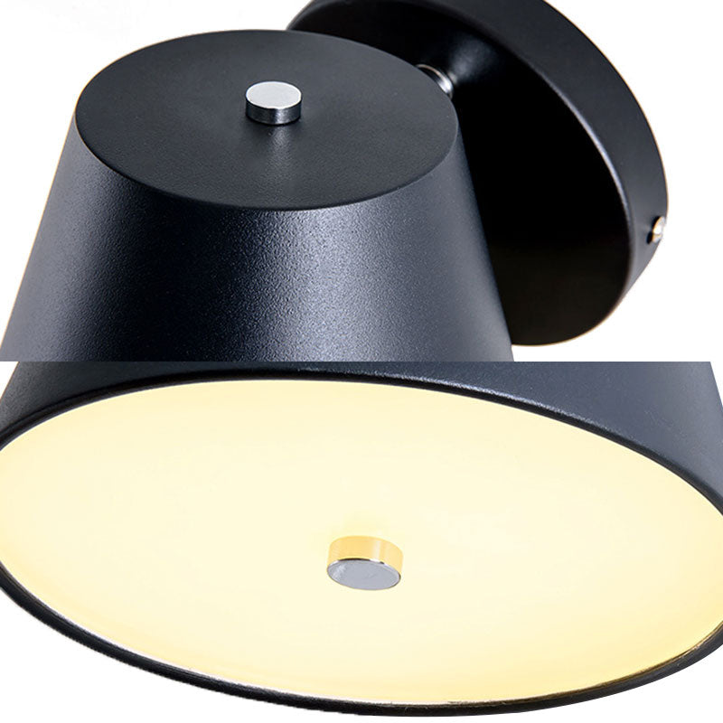 Frendorf | Rosa/Gelb/Schwarz Kegel Wandlampe Macaron 1 Licht Metall Wandleuchte in Weiß/Warmlicht