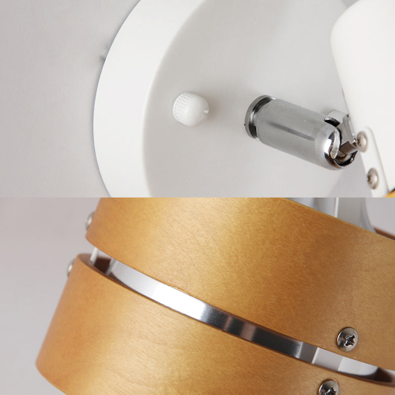 Frendorf | Studieroom Trommel Wandlamp Hoek Verstelbaar Hout Hedendaags 1 Licht Beige Wandlamp