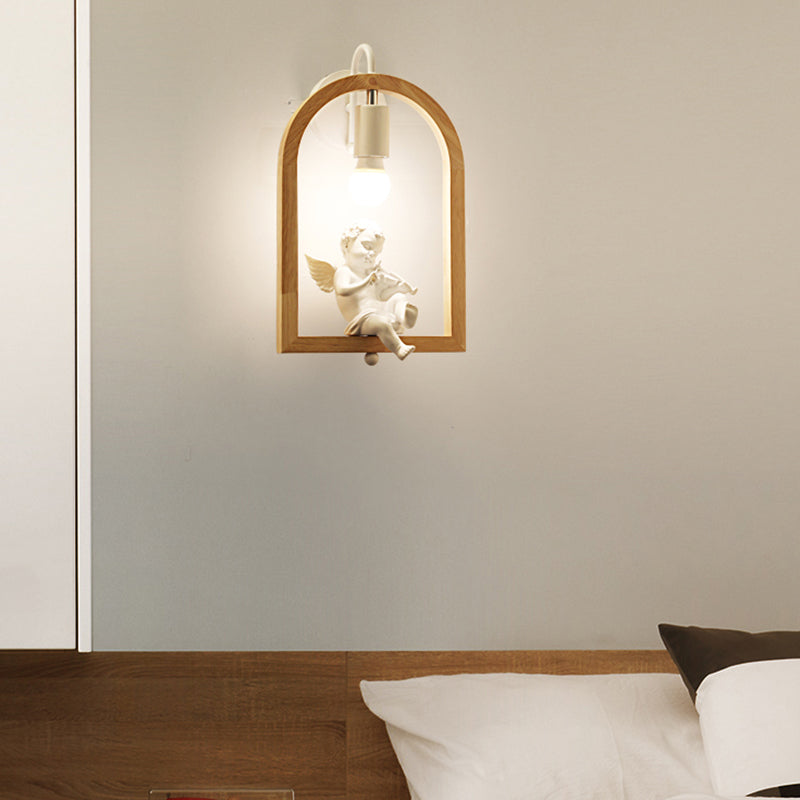 Holzbogenregal-Wandlicht mit schöner Deco Boutique 1 Licht Moderne Wandleuchte in Beige