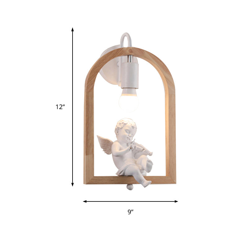Holzbogenregal-Wandlicht mit schöner Deco Boutique 1 Licht Moderne Wandleuchte in Beige