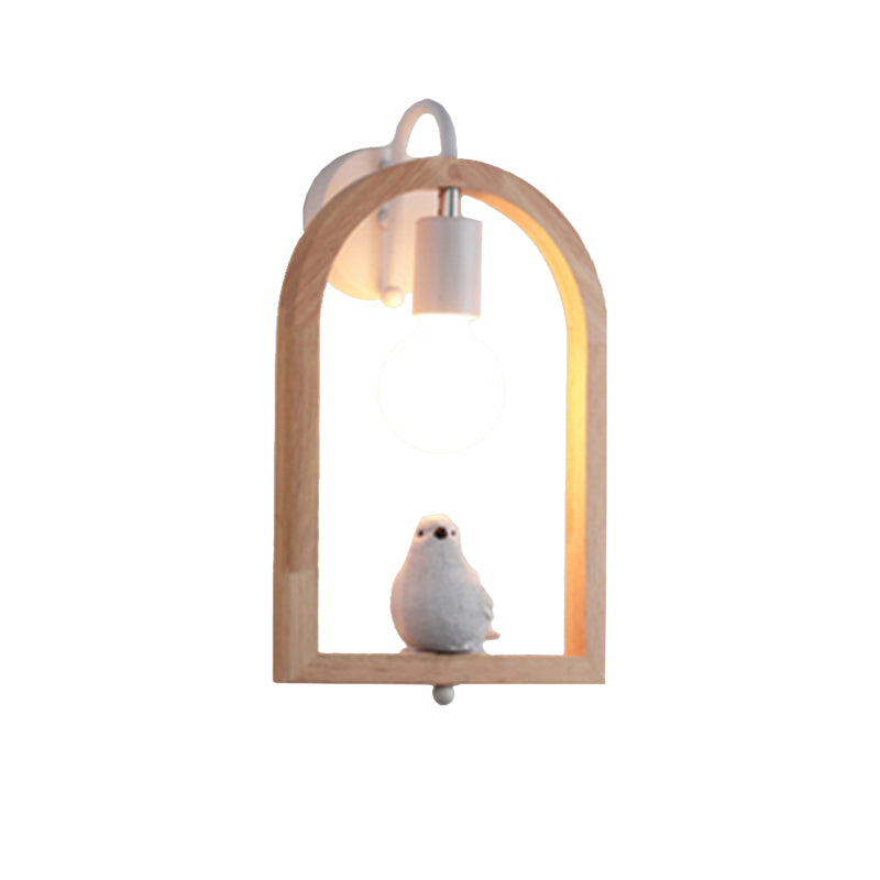 Holzbogenregal-Wandlicht mit schöner Deco Boutique 1 Licht Moderne Wandleuchte in Beige