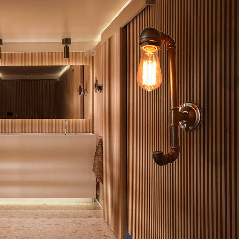 Frendorf | 1 Kop Wandlamp met Waterpijp Metaal Schaduw Industrieel Stijl Corridor Wandlamp in Brons