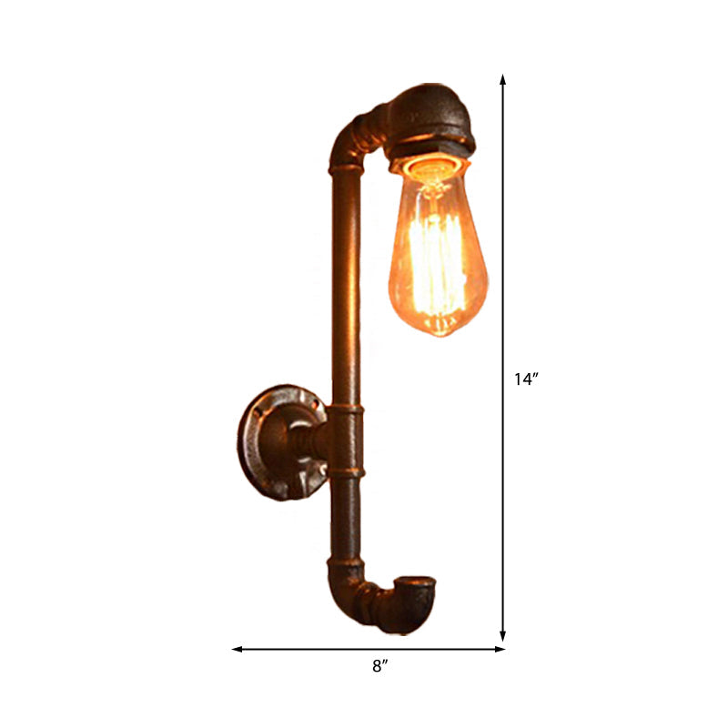 Frendorf | 1 Kop Wandlamp met Waterpijp Metaal Schaduw Industrieel Stijl Corridor Wandlamp in Brons