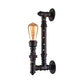 Frendorf | Bronze Finish Exposed Wall Sconce Industrial Wrought Iron 1-Light Indoor Wall Lighting with Water Pipe
