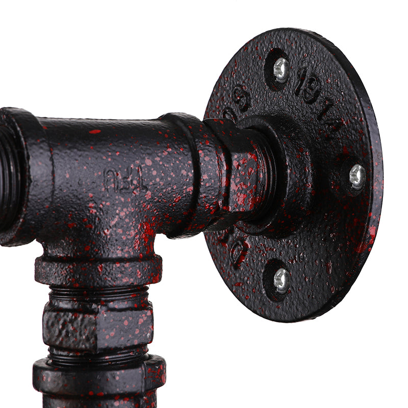Frendorf | Bronze Finish Exposed Wall Sconce Industrial Wrought Iron 1-Light Indoor Wall Lighting with Water Pipe