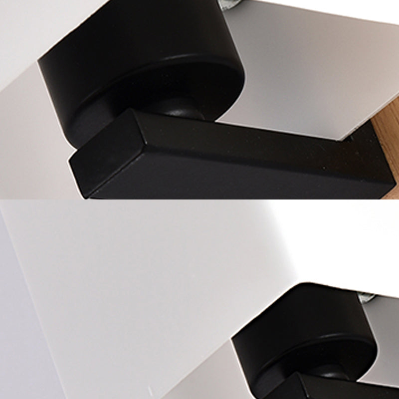 Frendorf | Weiße Schirm-Wandleuchte mit schwarzem Sockel 1 Licht Moderner Stil Milchglas-Wandleuchte für das Wohnzimmer