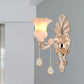 Frendorf | Kristall Champagner Wandbeleuchtung Idee Blumen Shade 1/2-Kopf Klassische Wandmontierte Lampe Leuchte