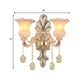 Frendorf | Kristall Champagner Wandbeleuchtung Idee Blumen Shade 1/2-Kopf Klassische Wandmontierte Lampe Leuchte