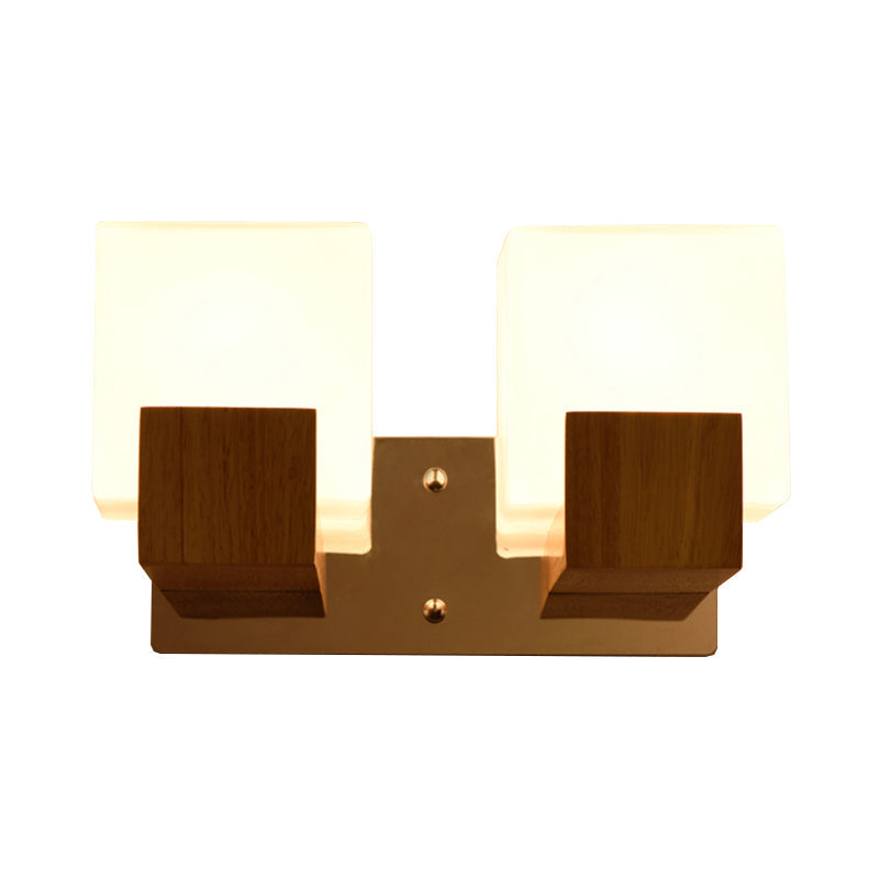 Frendorf | Witte Cube Wandlamp Japanse Stijl Eenvoudige Opale Glazen Wandlamp voor Trap Woonkamer