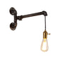 Frendorf | Steampunk Open Bulb Wandlamp Fixture met Hangkoord en Pijp 1 Licht Metaal Wandmontage Lamp in Verouderd Zilver