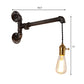 Frendorf | Steampunk Open Bulb Wandlamp Fixture met Hangkoord en Pijp 1 Licht Metaal Wandmontage Lamp in Verouderd Zilver