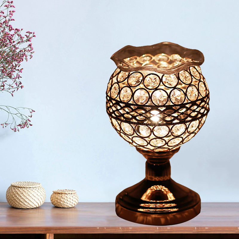 Zylinder/Rund/Viereck Nachttischlampe Modernismus Kristallbesetzte Einzelne Glühbirne Gold Nachttischlampe