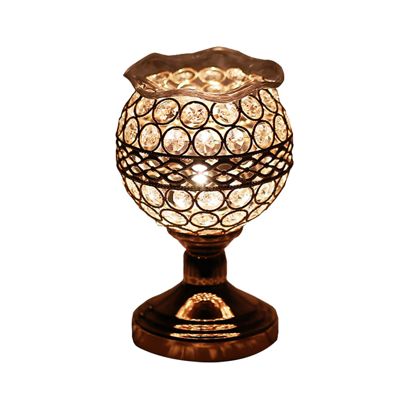 Zylinder/Rund/Viereck Nachttischlampe Modernismus Kristallbesetzte Einzelne Glühbirne Gold Nachttischlampe